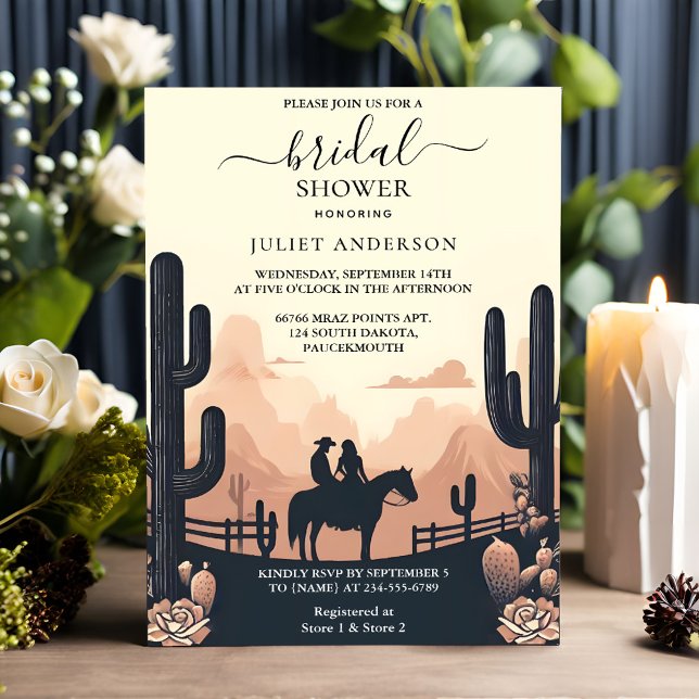 Rodeo Retro Horse Rustic Western Bridal Shower Invitation (Creator Uploaded)