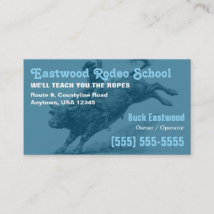 Rodeo School   Bull Rider Training / Instructor Business Card