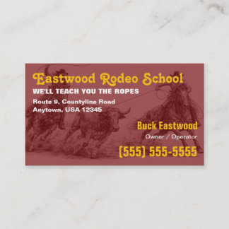 Rodeo School | Cowboy Roping Instructor Card