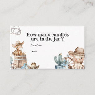 Rodeo Southwestern Guess How Many Candies  Enclosure Card