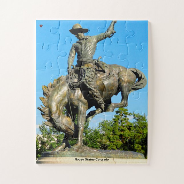 Rodeo Statue Colorado Jigsaw Puzzle (Vertical)