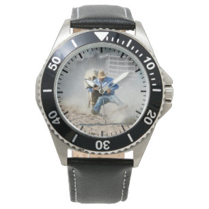 Rodeo Steer Wrestling Competition Western Men's Watch