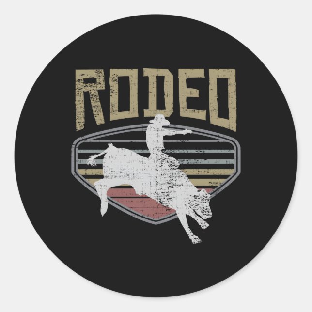 Rodeo Style Bull Riding Classic Round Sticker (Front)