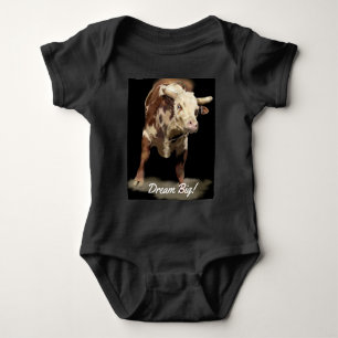 Rodeo Theme Bucking Bull Dream Big Baby Bodysuit