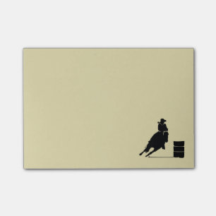 Rodeo Theme Cowgirl Barrel Racing Silhouette Post-it Notes