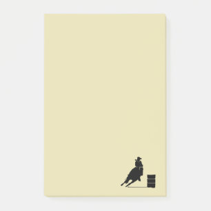 Rodeo Theme Cowgirl Barrel Racing Silhouette Post-it Notes