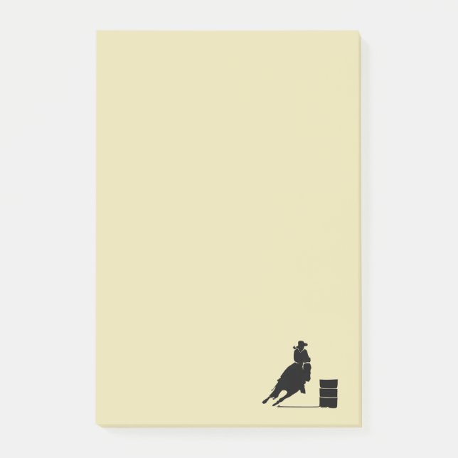Rodeo Theme Cowgirl Barrel Racing Silhouette Post-it Notes (Front)