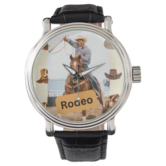 Rodeo time bucking horse with cowboy watch (Front)