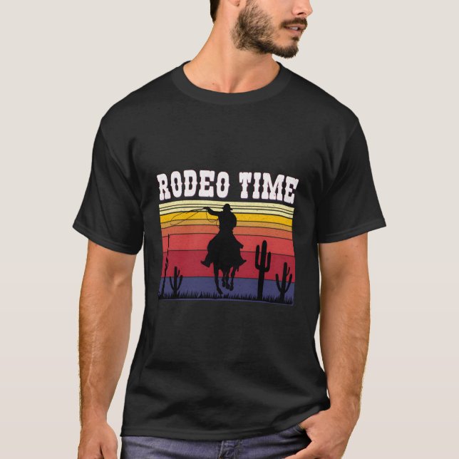 Rodeo Time Cow Horse Lasso Rodeo Time T-Shirt (Front)