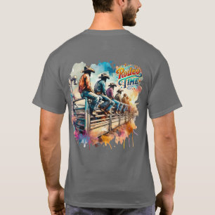 Rodeo Time Cowboys Sitting On Rodeo Bucking Chutes T-Shirt