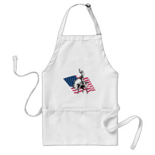 Rodeo USA - America, Cowboy Horse and flag Standard Apron