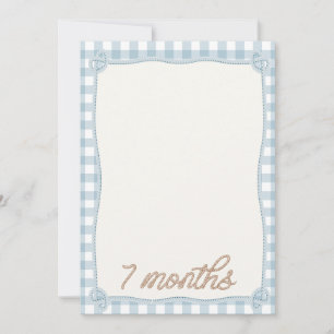 Rodéo vintage bleu plaqué 7e mois Carte mensuelle