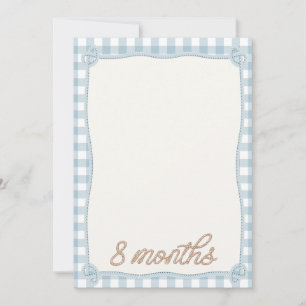 Rodéo vintage bleu plaqué 8e mois Carte mensuelle