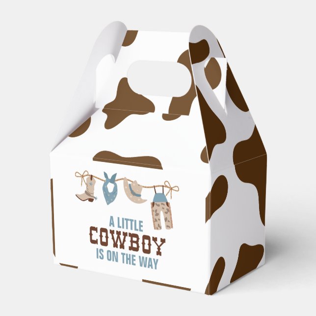 Rodeo Western Cowboy Baby Shower Favor Box (Front Side)