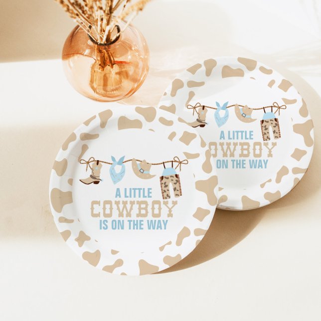 Rodeo Western Cowboy Baby Shower Paper Plates (Creator Uploaded)