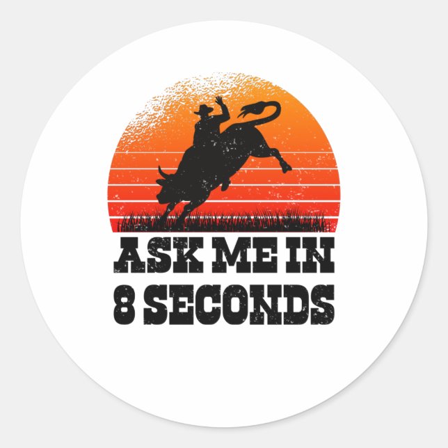 Rodeo Western Cowboy Wild West Retro Bull Classic Round Sticker (Front)