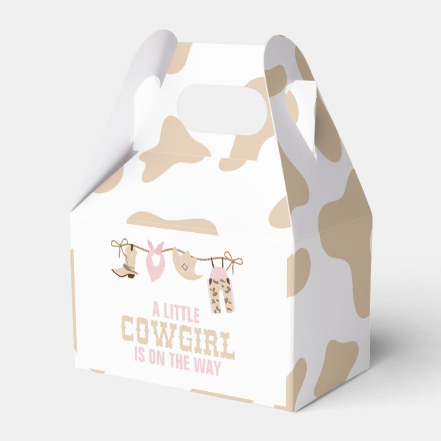 Rodeo Western Cowgirl Baby Shower Favor Box (Front Side)