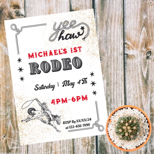Rodeo Western Riding Cowboy Birthday  Invitation (Creator Uploaded)