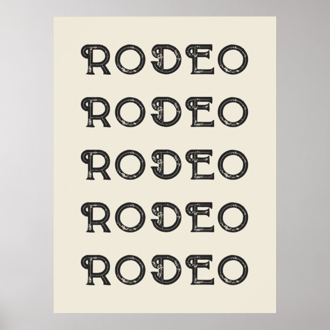 Rodeo Western Typography Wall Art Ranch Cabin Home (Front)