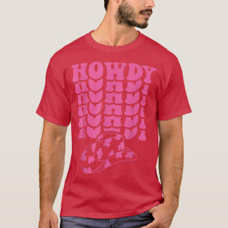 Rodeo White Howdy Western Retro Cowboy Hat Souther T-Shirt