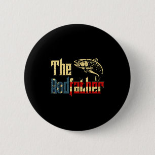 Rodfather Funny Trout Fly Fishing Dad Gift From Da 2 Inch Round Button