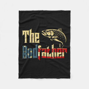 Rodfather Funny Trout Fly Fishing Dad Gift From Da Fleece Blanket