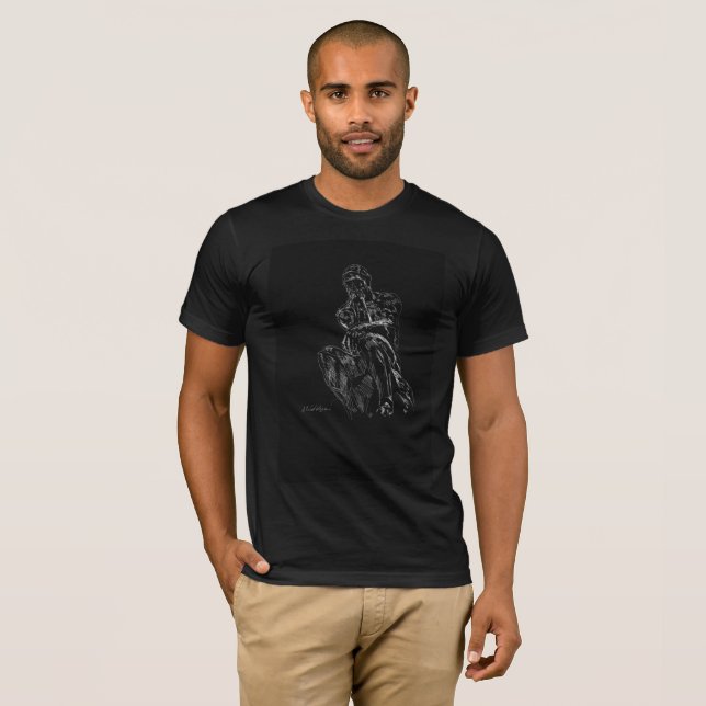 rodin thinker art tshirt (Front Full)