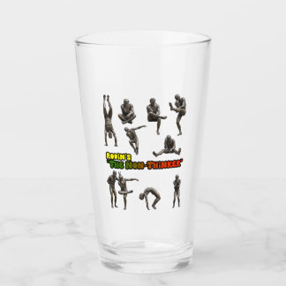 Rodin's The Non-Thinker Statue Collage Glass