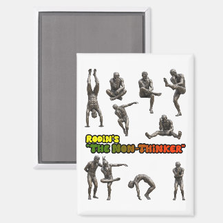 Rodin's The Non-Thinker Statue Collage Magnet