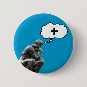 Rodin's Thinker Statue - Think Positive 2 Inch Round Button