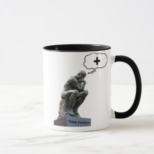 Rodin's Thinker Statue - Think Positive Mug