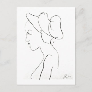 Rodney Artiles croquis d'une carte postale de femm