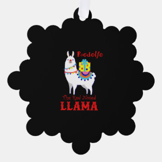 Rodolfo The Red Nosed Llama Ornament Card