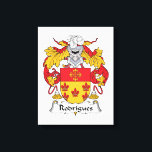 Rodrigues Family Crest Canvas Print<br><div class="desc">Rodrigues Coat of Arms</div>