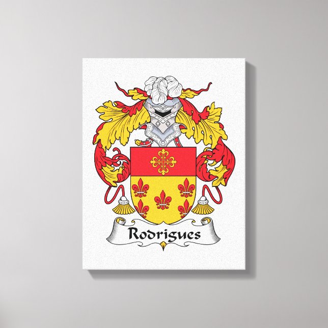 Rodrigues Family Crest Canvas Print (Front)