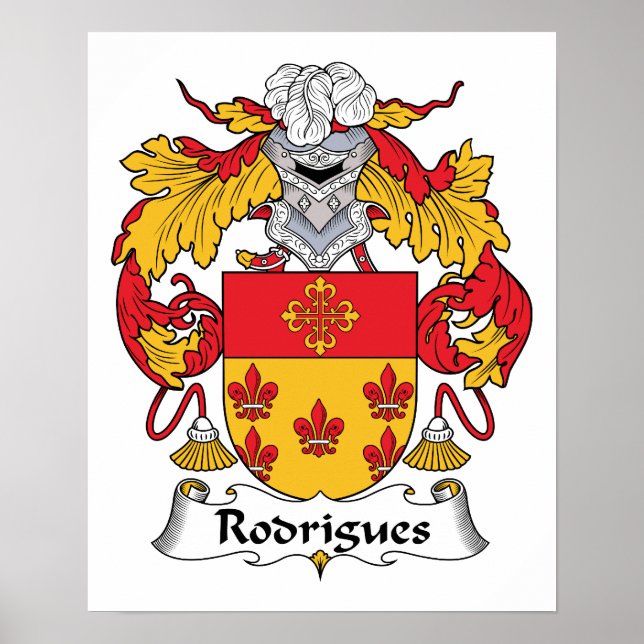 Rodrigues Family Crest Poster (Front)