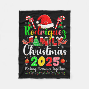 Rodriguez Family Christmas 2025 Matching Santa Hat Fleece Blanket