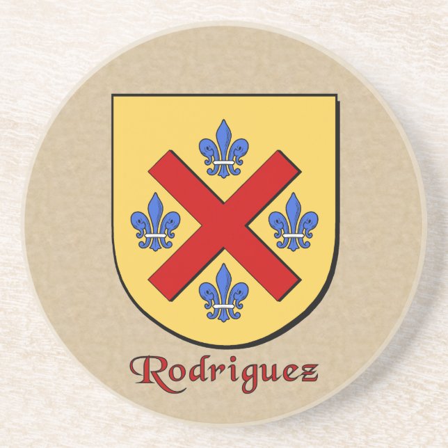 Rodriguez Heraldic Shield Coaster (Front)