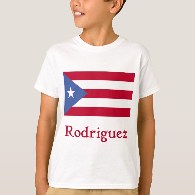 Rodriguez Puerto Rican Flag T-Shirt (Front)