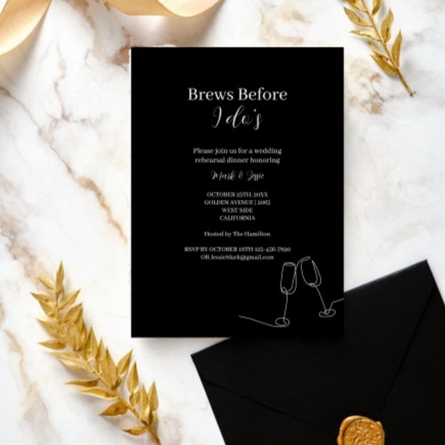 ROE Black & White Brews Before I Do Dinner Invitation (Creator Uploaded)