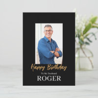 ROE Black & White Simple Birthday Husband Greeting