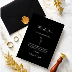 ROE Black & White Simple Wedding Thank You Card