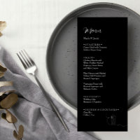 ROE Black & White Simple Weeding Dinner Menu