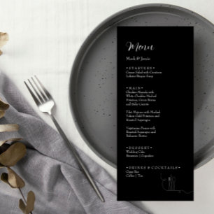 ROE Black & White Simple Weeding Dinner Menu
