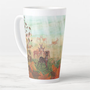 Roe Deer Capreolus capreolus in Forest Sunlight  Latte Mug