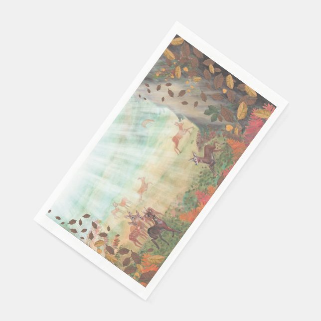 Roe Deer Capreolus capreolus in Forest Sunlight  Napkin (Corner)