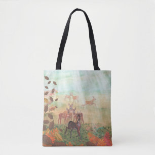 Roe Deer Capreolus capreolus in Forest Sunlight Tote Bag