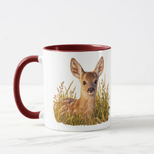 Roe Deer Fawn in Meadow Grass Mug