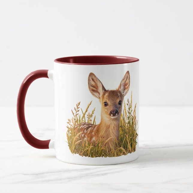 Roe Deer Fawn in Meadow Grass Mug (Left)