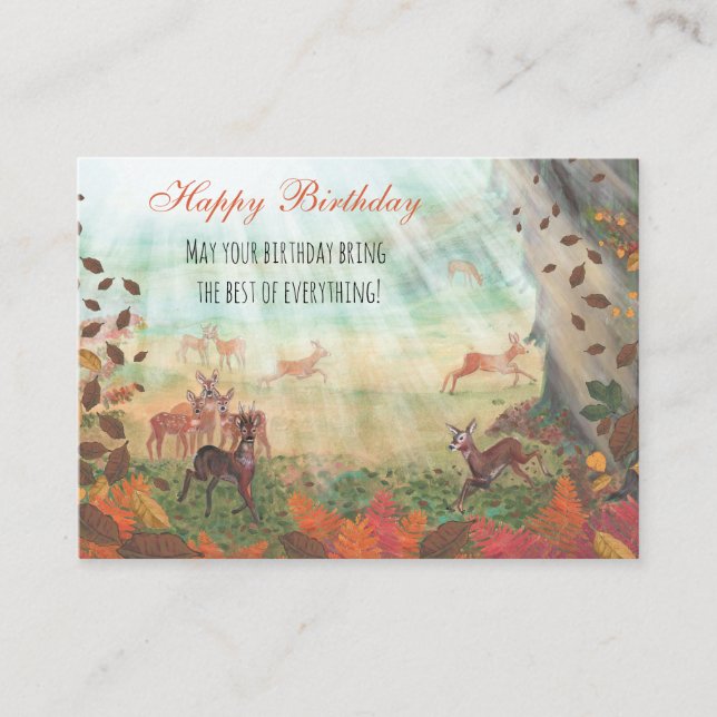 Roe Deer in Forest Sunlight Customizable Enclosure Card (Front)